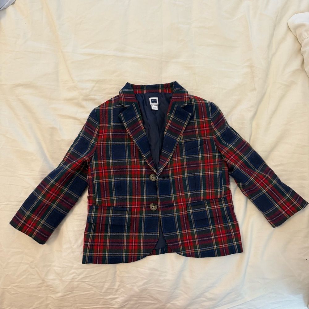 Janie and Jack Navy and Red Plaid Blazer - perfect Christmas tartan blazer!